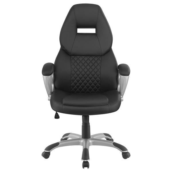 English Elm Bruce sleek Black Upholstered Adjustable Home Office Chair – Ergonomic Swivel, Rolling Casters, Timeless Comfort and Support B062P344908