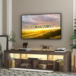 English Elm Dfw Modern Farmhouse Tv Console with Led Lighting Two Tone Wood Storage Drawers W2301P425834