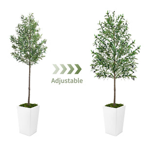 English Elm Artificial Olive Tree 6Ft In Pot With Faux Moss - Elegant Décor For Home & Office, Low Maintenance T3210P298176