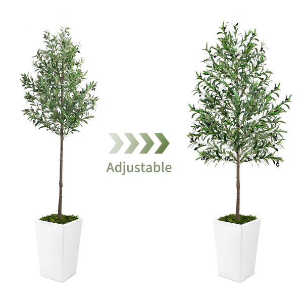 English Elm Artificial Olive Tree 6Ft In Pot With Faux Moss - Elegant Décor For Home & Office, Low Maintenance T3210P298176