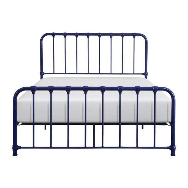 English Elm Metal Bed Bethany Queen Platform with Curved Headboard and Timeless Accent Joints for Stylish Rooms Blue 67.75 L x 38.25 W x 4.5 H B011P265590