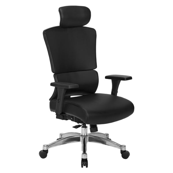 OSP Home Furnishings 639 Series Ergonomic Manager Chair with Lumbar Support and 4-way Adjustable Armrests 639-P76C4-R107