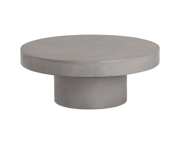 Sunpan Brando Round Coffee Table - Urban Contemporary Design in Natural Concrete for Modern Spaces Grey