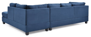English Elm Malone Navy Blue Sectional Sofa - Modular Design, Comfort Foam Seating & Removable Back For Easy Delivery B078S00058