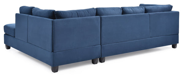 English Elm Malone Navy Blue Sectional Sofa - Modular Design, Comfort Foam Seating & Removable Back For Easy Delivery B078S00058
