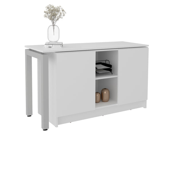 English Elm Beattie Rotating Cabinet L-shaped Workstation Desk for Small Space Home Offices B092S00304