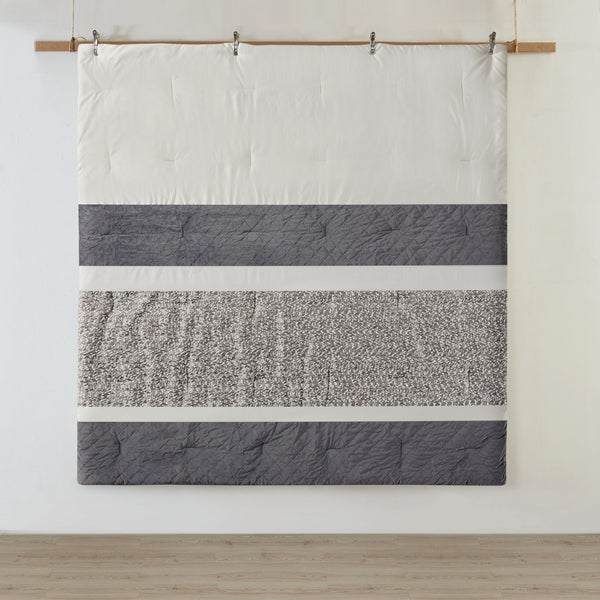 English Elm 5 Piece Textured Jacquard Stripe Comforter Set - Luxurious Full/Queen Bedding With Throw Pillows! B035P280386