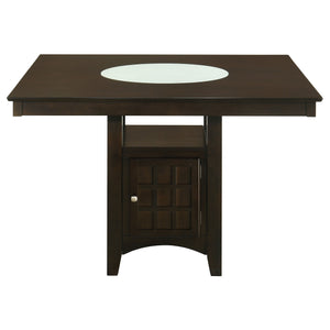 English Elm Tolland Counter-Height Cappuccino Dining Table with 1-Door Storage, Lazy Susan & Seating for Eight B062S00798