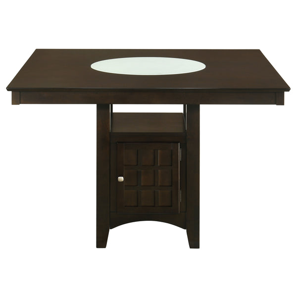 English Elm Tolland Counter-Height Cappuccino Dining Table with 1-Door Storage, Lazy Susan & Seating for Eight B062S00798