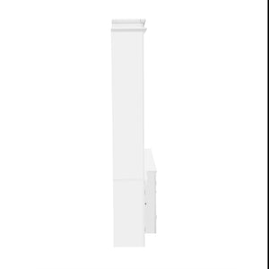 English Elm Entertainment Wall Unit with Glass Doors Open Shelving Mdf Living Room Storage White N710S688102K