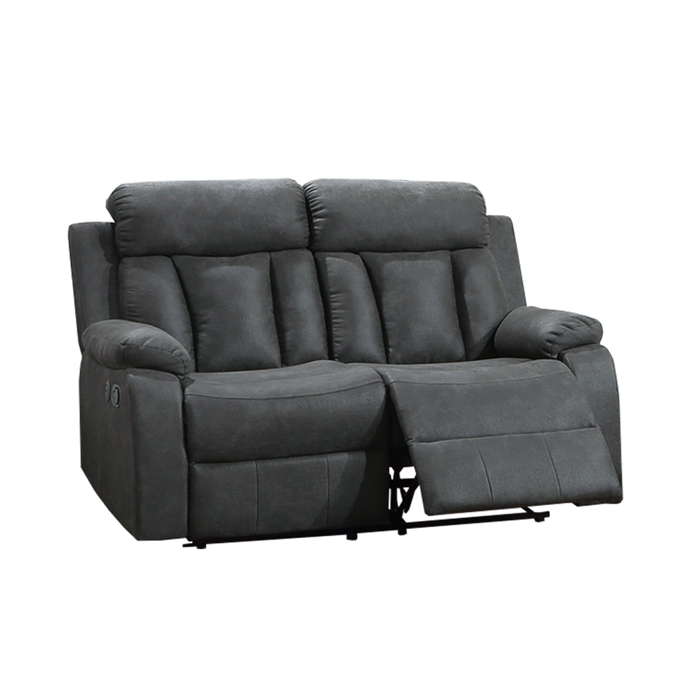 English Elm Recliner Gel Leatherette Loveseat with USB Ports, Manual Motion, Plush Pillow Arms & Vertical Stitching B089P240477