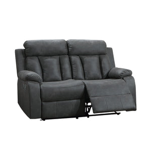 English Elm Recliner Gel Leatherette Loveseat with USB Ports, Manual Motion, Plush Pillow Arms & Vertical Stitching B089P240477