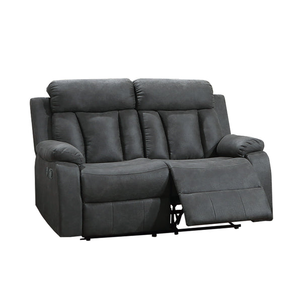 English Elm Recliner Gel Leatherette Loveseat with USB Ports, Manual Motion, Plush Pillow Arms & Vertical Stitching B089P240477