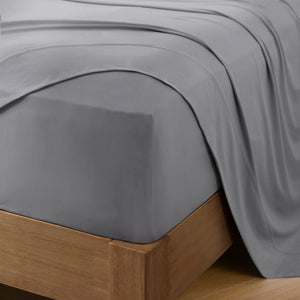 English Elm 4-piece King Nylon Spandex Sheet Set Moisture Wicking Stretch Cool Sleep Bedding Grey B035P408290