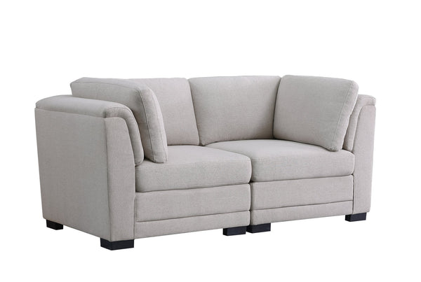 English Elm Sabbia Low Profile Linen Loveseat with Pocket Coil Cushions for Modern Living Rooms B2749S00068