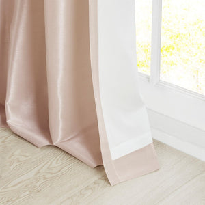 English Elm Twist Tab Lined Curtain Panel Blush 50X84" - Luxurious Faux Silk, Elegant Draping & Easy Installation B03598207-GIGA