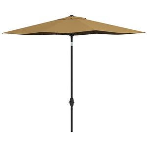 English Elm Outsunny 6.5' X 10' Rectangular Market Umbrella - Stylish Patio Shade With Crank, Tilt & Uv Protection W2225P200819-GIGA