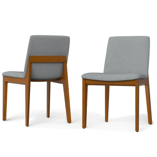 English Elm Selena Scandinavian Dining Chairs Set of 2 – Grey Linen Upholstery, Ash Wood Frame, Padded Comfort, Easy Assembly B136P266935