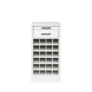 English Elm brown Modular 28-Bottle Wine Cabinet Buffet Cabinet - Dark Melamine Finish, 28-Slot Storage, Compact_x0015_ White W331P266134