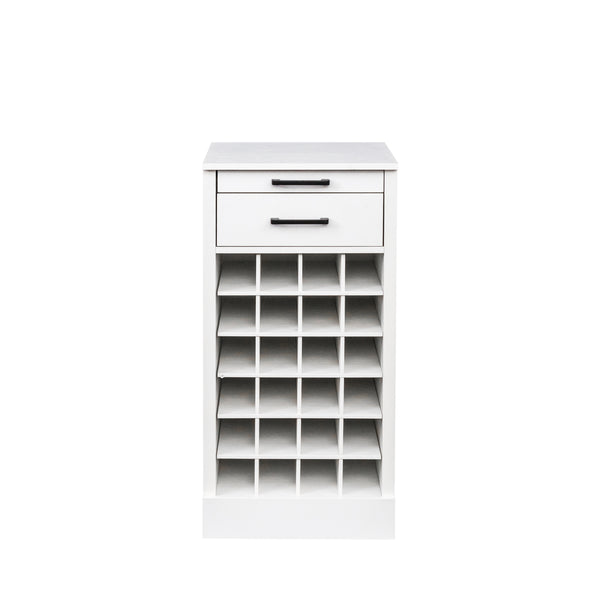 English Elm brown Modular 28-Bottle Wine Cabinet Buffet Cabinet - Dark Melamine Finish, 28-Slot Storage, Compact_x0015_ White W331P266134