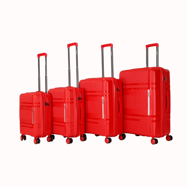 English Elm 6-piece Hard Shell Spinner Luggage Set Expandable Polypropylene with Combo Lock Red T3292P328777