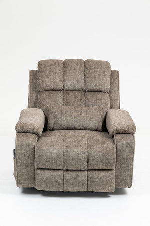 English Elm Oversized Power Lift Recliner Chair with Massage Heating and Usb Charging for Living Room Taupe W547S00072