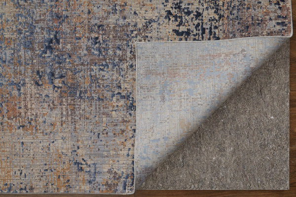 Feizy Rugs Pryor High-low Pile Abstract Rug – Luxurious Machine-made Polyester & Viscose For Modern Spaces Blue,Tan,Brown Polyester,Viscose Pry39ngfblumlth98