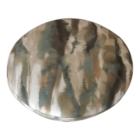 English Elm Oval Accent Ottoman — Upholstered 100% Polyester, High-Resilience Foam H35, Solid Red Oak Base, 22"W x 18"D x 18"H B035P148257