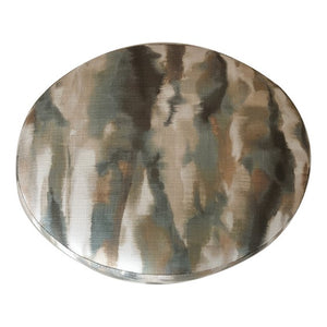 English Elm Oval Accent Ottoman — Upholstered 100% Polyester, High-Resilience Foam H35, Solid Red Oak Base, 22"W x 18"D x 18"H B035P148257