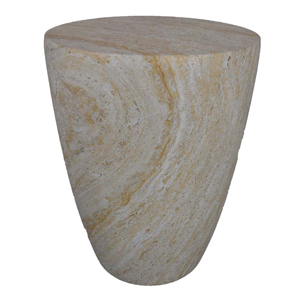 English Elm Archi Fluted Resin Plant Stand with Marbled Stone Look for Indoor Outdoor Decor B056P416932