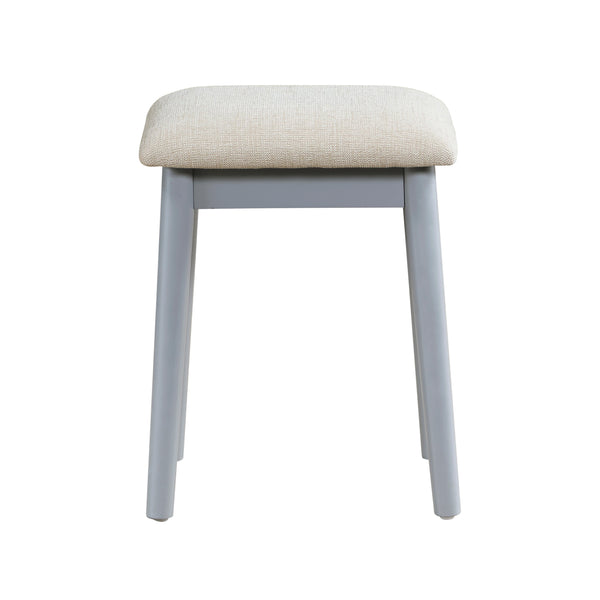 English Elm Beautiful LED Vanity Dresser with Touch Mirror and Padded Stool, Luxe Wood Finish, Brass Pulls, Storage Gray 33.75 L x 21.75 W x 13.25 H B011P347849