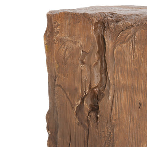 English Elm Christopher Knight Home® - Amira Magnesium Oxide Stump Side Table Brown — All-Weather, Eco-Friendly Rustic Plant Stand Durable N775P300868B