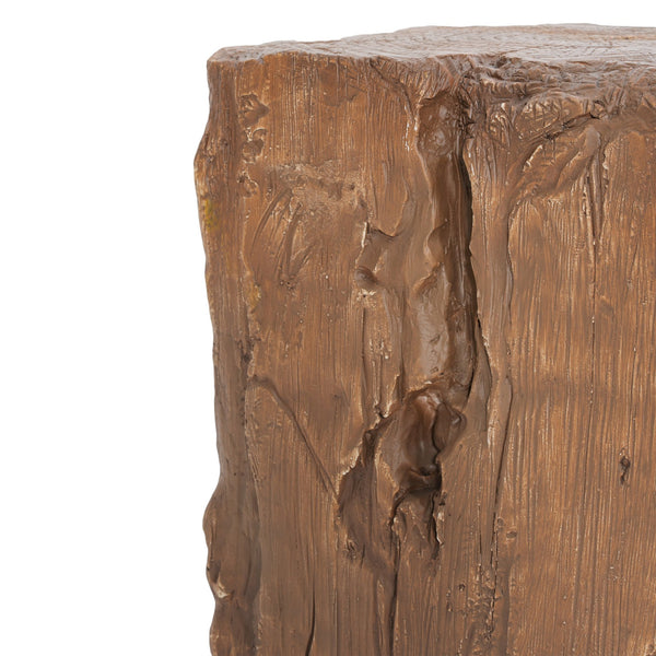 English Elm Christopher Knight Home® - Amira Magnesium Oxide Stump Side Table Brown — All-Weather, Eco-Friendly Rustic Plant Stand Durable N775P300868B