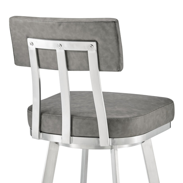 English Elm Verin Swivel Barstool Upholstered Faux Leather Seat Pedestal Base Kitchen Island B2736P354294