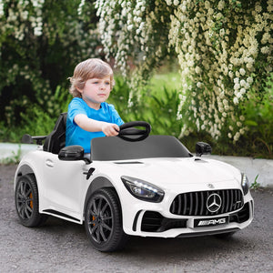 English Elm Qaba 12v Toddler Electric Motorcycle with Twist Throttle Rear Suspension Training Wheels White W2225P249900