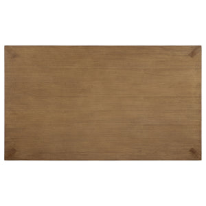 English Elm Natural Brown Ash Veneer Rectangular Dining Set with Six Ladder Back Upholstered Chairs B062S01820