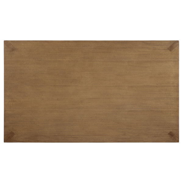 English Elm Natural Brown Ash Veneer Rectangular Dining Set with Six Ladder Back Upholstered Chairs B062S01820