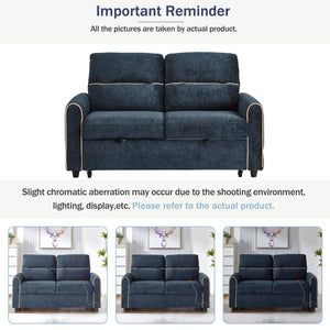 English Elm Swivel Barrel Accent Chair Chenille Tufted Round Club Seat for Living Room Lounge Blue N719S002330C