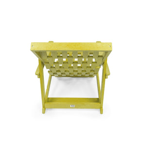 English Elm Pinecrest Outdoor Folding Lounge Chair Recycled Hdpe Reclining Patio Seat with Cushion Yellow B2745P409697