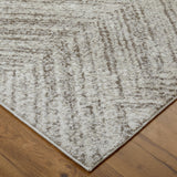 Feizy Rugs Vancouver Collection Stylish Geometric Area Rug – Durable, Soft Pile With Modern Abstract Design Ivory,Tan,Brown Polypropylene,Polyester Vnr39npfbgebrnf05