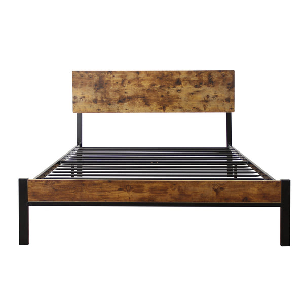 English Elm Twin Twin Size Metal Bed Frame — Sturdy Steel Platform, Modern Quiet Design, No Box Spring Needed Black 48 L x 18.9 W x 4.9 H W2297P241217