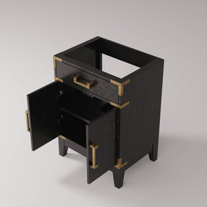 English Elm Black Oak Single Bath Vanity - 24" W X 18" D, Fully Assembled, Soft-Close Doors, Space-Saving Design B2731P260890