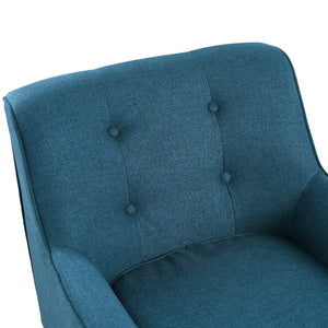 English Elm Mid-century Modern Accent Chair Tufted Polyester Upholstery Tapered Birch Legs N767P419113U