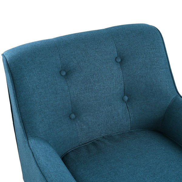 English Elm Mid-century Modern Accent Chair Tufted Polyester Upholstery Tapered Birch Legs N767P419113U