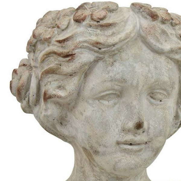 English Elm Accent Terracotta Female Bust Planter Italian Classical Sculpture for Shelf or Patio B056P412618