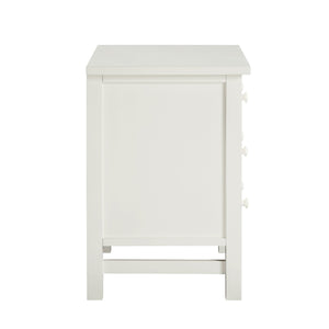 English Elm Georgina Distressed 4-Drawer Nightstand with French Dovetail Drawers and Decorative Faux Keyholes, 32" Antique White B050P376953