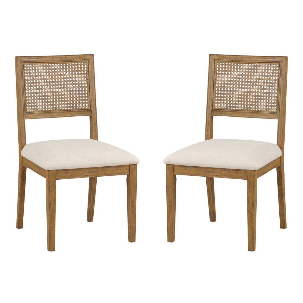 OSP Home Furnishings Alaina Cane Back Dining Chair  - Set of 2 Linen
