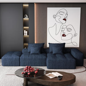 English Elm Modern Oversized Modular Sectional Sofa - Soft Chenille, 4-Piece Design, No Assembly, 4 Pillows Included W1885S00059