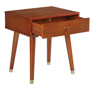 OSP Home Furnishings Cupertino Side Table Light Walnut