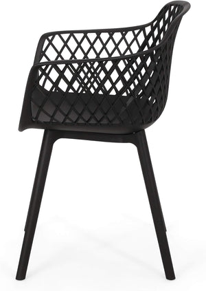 English Elm Christopher Knight Home® - POPPY Weather-Resistant Outdoor Dining Chairs Set of 4 in Black — Durable Polypropylene Mesh Design N776P276728B